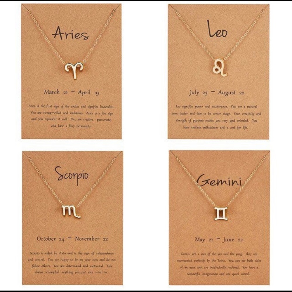 Zodiac Horoscope Gold Choker Necklace.